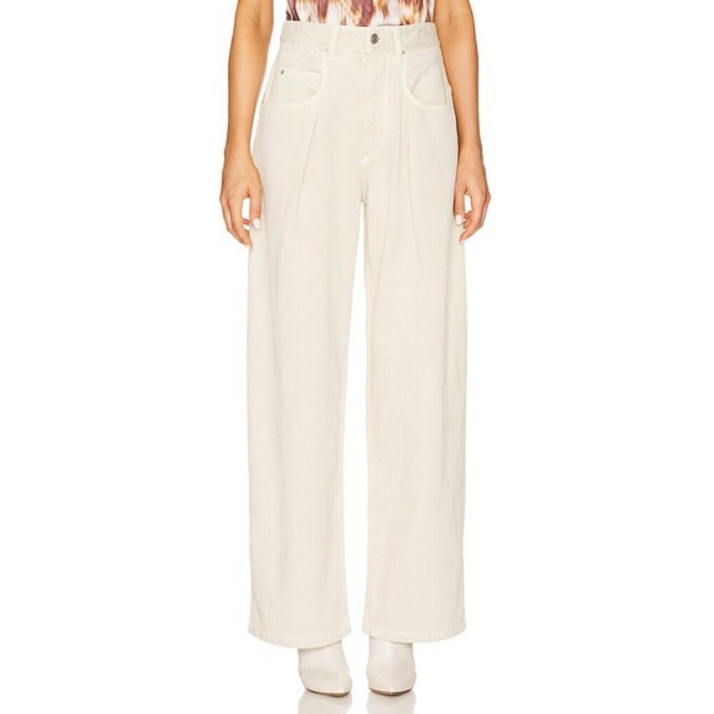 Etoile Isabel Marant high rise relaxed leg cream/ecru jeans Sz 42 / Us Sz 10